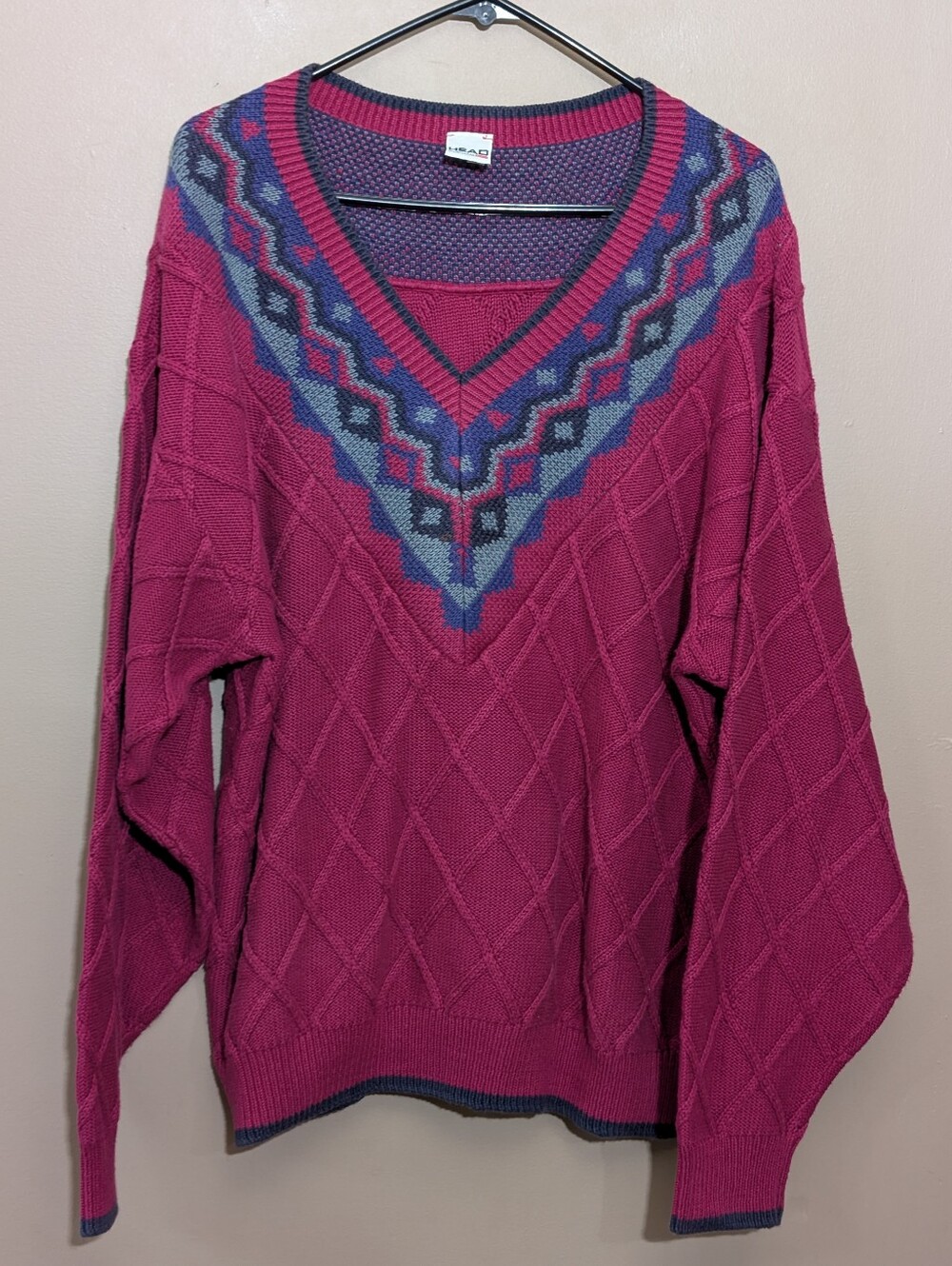 Vintage 90s Head Sports Wear V-neck Sweater Sz M